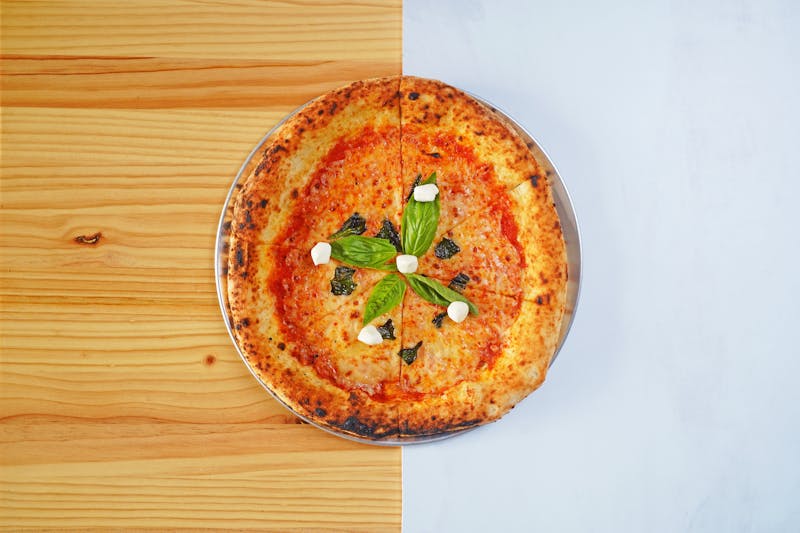 Gourmet truffle mushroom pizza close-up